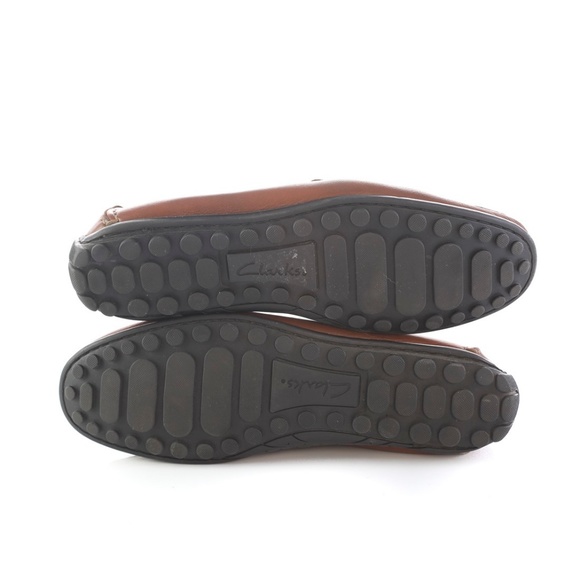 Clarks Collection Cognac Brown Penny Loafers Shoes - Picture 7 of 7